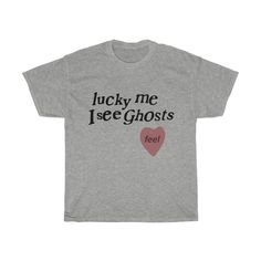 Kids See Ghosts T shirt - Lucky Me I See Ghosts - Kanye West / Kid Cudi Merch Inspired - Kanye West KSG Unisex Ultra Cotton Tee. This ultra cotton tee has the classic cotton look and feel. Excellent quality print adds statement to casually elegant appearance. .: Classic fit .: 100% Cotton (fibre content may vary for different colors) .: Light fabric (6.0 oz/yd² (203 g/m²)) .: Sewn in label .: Runs bigger than usual Kanye Merch, Lucky Me I See Ghosts, Kanye West Kids, I See Ghosts, Kanye West Shirt, Kids See Ghosts, Ghost Tee, Lucky Me, Casually Elegant