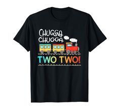 a black chicago t - shirt with the words two two on it and an image of trains