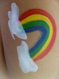 Rainbow Face Paint, Arm Painting, Rainbow Face, Face Paint Makeup, Rainbow Paint