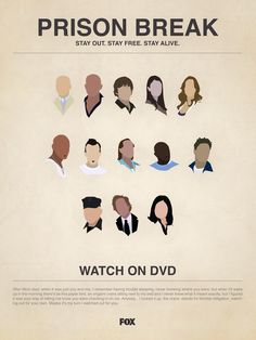 the poster for prison break shows people in suits and ties, with different faces on them