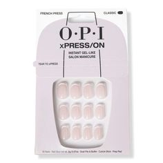 xPRESS/On French Press On Nails - OPI | Ulta Beauty Lee Press On Nails, Parfum Givenchy, French Tip Nail Art, Nail Effects, Pedicure Nail Art, Opi Nails, Beauty Nail, Nail Glue, French Tip Nails