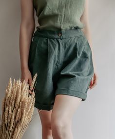 High waisted LINEN shorts ZOSY, linen shorts with pockets, wide leg linen shorts for women plus size to 3XL Casual High-waisted Linen Shorts, Elegant High-waisted Linen Shorts, Gym Shorts For Women, Linen High-waisted Shorts With Pockets, Linen High-waisted Shorts For Loungewear, Eileen Fisher Style, High-waisted Linen Shorts With Elastic Waistband, Victorian Blouse, Linen Fashion