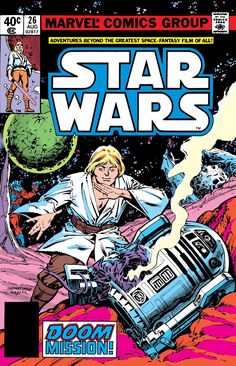 the cover to star wars comic book, featuring an image of a man on a spaceship