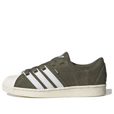 adidas Superstar Supermodified 'Olive Strata' FZ6367 Khaki Sneakers With Boost Midsole For Streetwear, Olive Sporty Sneakers For Sports, Khaki Sneakers With Vulcanized Sole For Streetwear, Khaki Sneakers For Streetwear With Vulcanized Sole, Olive Casual Sneakers For Streetwear, Urban Green Adidas Sneakers, Fashion Performance, Stylish Sneakers, Perfect Pair