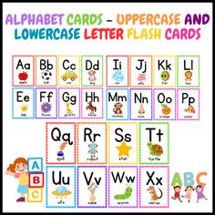 Alphabet Cards - Uppercase and Lowercase Letter Flash Cards Word Wall Book ChartABC Flash Cards, Educational Cards, A-Z Cards, Learn ABCs, Alphabet Flashcards, Kids Colors Alphabet, Montessori Cards, Digital DownloadOur ABC Flash Cards are the perfect tool for parents and educators looking to help young children learn the alphabet. Each card features a letter of the alphabet, along with a bright and colorful illustration that makes learning fun and engaging.These educational cards are not only great for helping children recognize and memorize the alphabet, but they can also be used to teach basic phonics, word recognition, and spelling. The colorful illustrations on each card are designed to capture a child's attention and spark their imagination, making learning a joyful and rewarding exp Book Chart, Alphabet Word Wall, Alphabet Wall Cards, Abc Flash Cards, Letter Flashcards, Montessori Cards, Z Cards, Alphabet Flash Cards, Alphabet Words