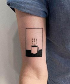 a cup of coffee on the arm