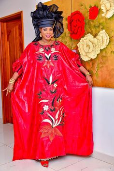 Need an exquisite African dress for your special event?  You are at the right place.  We use the highest quality bazin there is and take great care in sewing and having the dress delivered.   The dresses are custom made to your measurements.  Everything is done with customer satisfaction in mind.  We suggest that you leave us your measurements to get a better fit. But if somehow you are unable to do your own measurements, then please choose a size from the chart. You can add an optional message Traditional Silk Evening Dress, Traditional Red Evening Dress, Red Silk Kaftan For Wedding, Embroidered Silk Maxi Dress, Embroidered Floor-length Dress For Celebration, Elegant Red Embroidered Maxi Dress, Elegant Embroidered Celebration Gown, Elegant Red Wedding Kaftan, Silk Embroidered Dresses For Celebrations