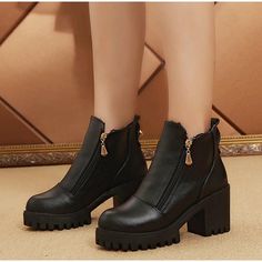 Upper Material:PU Boot Height:Ankle Closure Type:Zip Boot Type:Basic Toe Shape:Round Toe Heel Height:High (5cm-8cm) Heel Type:Square heel Model Number:women boots HTD1067 Season:Spring/Autumn Insole Material:PU Pattern Type:Solid Outsole Material:Rubber With Platforms:Yes Platform Height:0-3cm is_handmade:Yes Lining Material:Short Plush Shaft Material:PU Fit:Fits true to size, take your normal size Fashion Element:Platform Department Name:Adult Item Type:Boots Winter High Ankle Martin Boots With Zipper, Winter High Ankle Martin Boots With Zipper Closure, Winter Martin Boots With Zipper Closure And High Ankle, High Ankle Martin Boots With Zipper For Winter, Winter Ankle Martin Boots With Zipper, Winter High Heel Booties With Zipper Closure, Winter Ankle Booties With Zipper Closure, Fall Ankle Chelsea Boots With Zipper, Winter Ankle-high Booties With Zipper Closure