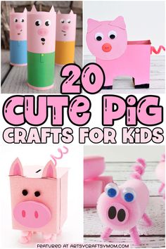 20 cute pig crafts for kids to make