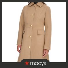 in stock Single Breasted Coat, Tommy Hilfiger Women, Flap Pocket, Single Breasted, Camel, Tommy Hilfiger, Buy Online, In Store, Collar