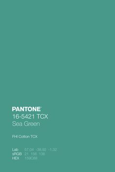 the pantone sea green paint color is shown