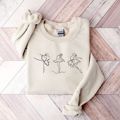 ABOUT OUR Ballet Silhouettes Sweatshirt,Ballet Teacher Sweatshirt, Dance Studio Owner, Ballet Shirts, Ballerinas, Ballerina Shirt, Dancing T-Shirt Hello everyone! Welcome to Ricardo Zarate store. Here, you'll find a wide selection of affordable, high-quality personalized designs and unique creations perfect for your friends, family, coworkers, and loved ones. Our prints are created using the latest technological materials, ensuring exceptional quality. Each order is meticulously prepared using t Fitted Crew Neck Top For Dance, Crew Neck Cotton Top For Dance, Fitted Long Sleeve T-shirt For Dance, Relaxed Fit Crew Neck Top For Dance, Long Sleeve Graphic T-shirt For Dance, Long Sleeve Graphic Print T-shirt For Dance, Graphic Print Crew Neck Sweatshirt For Dance, Long Sleeve Graphic Print Tops For Dance, Graphic Print Long Sleeve Tops For Dance