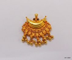 Traditional Design 22kt Gold Pendant Necklace From India, Great Handmade Design Adorn With Gold Bells, Good For Jewellery Collection. Best Gift Item For Your Loved Ones. Daily Or Party Wear, Easy To Wear. Height max. - 3.85 cm (1.5 inches) width max.- 2.54 cm (1 inches) weight - 3.95 grams material - 22kt Yellow gold. handmade - yes Yellow Gold Pendant Temple Necklace For Festive Occasions, Festive Yellow Gold Pendant Temple Necklace, Festive 22k Gold Temple Necklace With Pendant, Yellow Gold Temple Necklace With Pallu As A Gift, Gold Hallmarked Chandbali Temple Necklace, Gold Round Temple Necklace With Meenakari, Yellow Gold Round Pendant Temple Necklace, Heavy Yellow Gold Temple Necklace As Gift, 22k Gold Round Temple Necklace For Puja