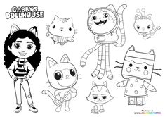 Gaby's Dollhouse coloring pages | Free and ea Dollhouse Halloween, Muppet Babies, Printable Coloring Sheets, Halloween Coloring Pages, Coloring Pages To Print