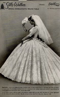 an old photo of a woman in a wedding dress