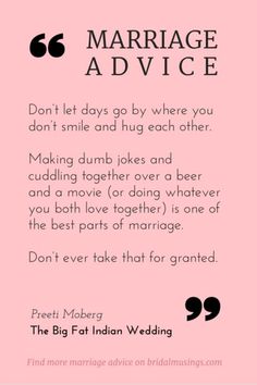 a pink poster with the words marriage advice