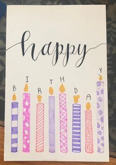 a happy birthday card with candles on it