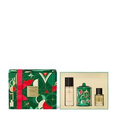 Open the box and behold our bejeweled our Festive Glasshouse Trio Gift Set. A Camellia and Lotus treat for the eyes and the senses. Contains 1 x 1 fl. oz. Eau de Parfum, 1 x 7 oz. Candle, and 1 x 3.4 fl. oz. Hair & Body Mist, all wrapped up in a festive gift box with illustrations by Eirian Chapman. Top: Fresh lime, Bergamot, CitrusMiddle: Camellia, LotusBase: Amber, Sandalwood, Musk, Vanilla Christmas Fragrance, Gift Box Design, Fresh Lime, Body Mist, Glass House, Fragrance Notes, In Bloom, Clothes Gift, Box Design