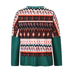 Green Christmas Print Cloak Style Oversized Long Style Tops Green Tops For Fall Holiday, Green Festive Tops For Winter, Green Festive Top For Winter, Festive Green Tops For Winter, Casual Fair Isle Pattern Tops For Christmas, Apricot Sweater, Gray Hoodies, Women Sweaters, Fall Sweater