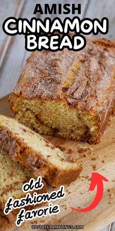 Amish Cinnamon Bread  for potluck Pinterest pin. Bisquick Banana Bread, Friendship Bread Recipe