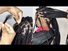 DETAILED TEMPORARY DREADLOCKS EXTENSIONS TUTORIAL | Daixidreadology human hair Locs - YouTube Lock Extensions Dreadlocks Natural Hair, Human Hair Dreads Extensions, Loc Extensions Temporary, How To Style Temporary Dreadlocks, Dreads With Extensions Black Women, Dreadlock Hairstyles Tutorial, How To Do Loc Extensions, Dreads Extensions Black Women, Dread Extension Hairstyles