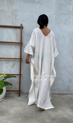 O-12 Natural White Cotton Gauze Kaftan Caftan Long Beach | Etsy White Long Free Size Beach Dress, Long White Free Size Beach Dress, White Oversized Maxi Dress, Oversized V-neck Dress For Festival, White Free Size Dress For Beach Season, White Free Size Beach Season Dresses, White Free Size Maxi Beach Dress, White Free Size V-neck Beach Dress, White Oversized Maxi Kaftan