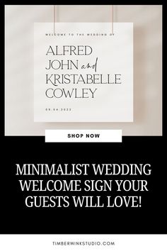 Craft Minimal Wedding Welcome Signs with Minimalist Templates Minimal Welcome Sign