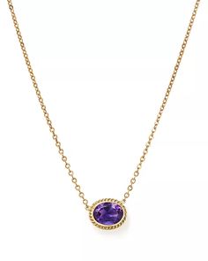 Bloomingdale's - Gemstone Pendant Necklace in 14K Yellow Gold, 18" - 100% Exclusive Elegant Formal Gemstones With Bezel Setting, Elegant Gemstones With Bezel Setting For Formal Occasions, Elegant Bezel Set Gemstones For Formal Occasions, Luxury Formal Birthstone Gemstones, Luxury Yellow Gold Amethyst Necklace, Elegant Yellow Gold Pendant Gemstones, Elegant Oval Amethyst Pendant Jewelry, Elegant 14k Gold Polished Gemstones, Elegant Yellow Gold Amethyst Jewelry