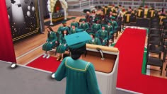 an animated image of a graduation ceremony