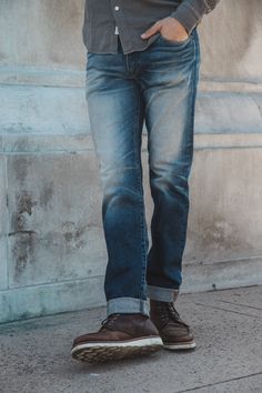 Unavailable sizes are going to be restocked around the beginning of July. Slim fit Indigo Washed 14 oz What is denim weights? 96% COTTON/4% POLYURETHANE Made in USA 4-Way stretch selvedge denim Model is 6'2" and wearing a size 32. Our premium denim is inspired by the classic vintage blue jean. Our Premium Japanese 4-Way Stretch Selvedge denim story starts in Japan where our fabric is developed at one of the oldest denim mills. We blend a unique 4 way stretch material with selvedge denim to creat Most Comfortable Jeans, Suede Chukkas, Reigning Champ, Retro Brand, The Pen, Selvedge Denim, Denim Branding, Premium Denim, Slim Jeans