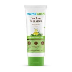 Exfoliate your face with ingredients that your grandmother trusts! Mamaearth Tea Tree Face Scrub is crafted with the goodness of traditional natural ingredients like Tea Tree and Neem. Together, they will keep your skin super healthy and acne-free. Naturally power-packed with anti-inflammatory and antimicrobial properties, Tea Tree purifies the skin while Neem and Tulsi soak up excess oil. Walnut Beads in the face scrub exfoliate gently while removing dirt off the skins surface. Make this scrub Aloe For Face, Neem Face Mask, Tea Tree Mask, Tree Faces, Apricot Oil, Sls Free Products, Face Scrub, Packaging Labels, Product Images