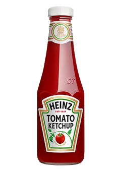 a bottle of heinz's tomato ketchup on a white background