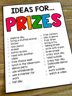 this is an image of a printable idea for prizes