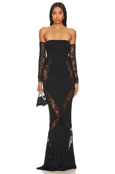 retrofete Chandler Dress in Black | REVOLVE Barristers Ball, Birthday Dress Inspo, Anniversary Dresses, Vampire Ball, Autumn 23, Day To Night, Lace Panelled