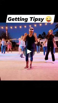 people skating on an ice rink at night with the words getting tips written above them