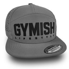 the gymish hat is grey and black