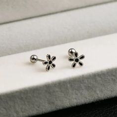 Small Silver & Black Flower Floral Stainless Steel Screwback Stud Earrings New Bundle & Save - Enjoy 20% Off When You Purchase Two Or More Items From My Closet! Plated Stainless Steel Weight: 3g Tags: Casual, Cute, Minimalist, Simple, Nature Simple Earrings Studs, Mermaid Earrings, Purple Sparkle, Simple Stud Earrings, Sunflower Earrings, Handmade Earrings Beaded, Tiny Studs, Sparkle Earrings, Tiny Stud Earrings