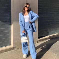 Semi Formal Mujer, Outfit Formal Mujer, Fall Business Casual Outfits, Interview Outfits Women, Blazer Outfits For Women, Womens Business Casual, Blazer Set, Classy Work Outfits, Looks Street Style