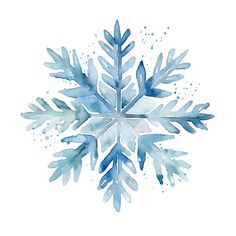 a watercolor snowflake on a white background