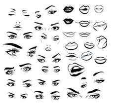 an image of various female eyes and mouth shapes stock photo 547982