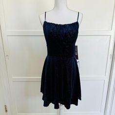 The Dress Hits Above The Knee But Is Not Super Short. Tags Still On - Never Worn. Prom Dress Fairy, Winter Ball Dresses, Formal Ideas, Winter Ball, Dress Fairy, Dark Blue Dress, Clothing Wishlist, Hoco Dresses, Homecoming Dress