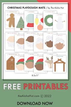 christmas playdou mats with free printables