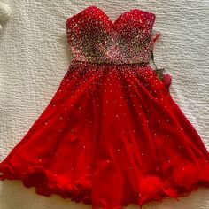 Beautiful Red Dress Never Worn. Perfect For Any Special Occasion. Beautiful Red Dresses, Homecoming Dress, Lady In Red, Homecoming Dresses, Red Dress, Homecoming, Strapless Dress, Colorful Dresses, Special Occasion