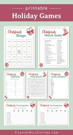 printable holiday games for kids to play with