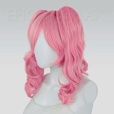 Rhea Princess Pink Mix Pigtail Wig Set This Princess Pink Mix pigtail wig set uses our 14" Chronos style as a base for two of our 20" clip-on ponytails to create a fun and versatile pigtail style. The base wig is a short bob cut style that frames the face and can be worn independently, with only one clip, or with both clips. Each 20" ponytail comes with a large alligator claw clips at its base, making it easy to attach onto any portion of the base wig where there is wefting. Clip the ponytails o Pink Ponytail Wig, Pink Wig Aesthetic, Pink Wig Pigtails, Bob Cut Styles, Blonde Wig Pigtails, Pigtail Wig, Realistic Pink Wig, Alien Cosplay, Short Bob Cuts