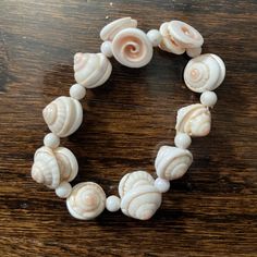 Sea Shell Hand Made Stretchy Bracelet Ocean Inspired Bracelet, Real Seashell Jewelry, Ocean Accessories, Purple Beaded Bracelets, Seashell Bracelet, Initial Charm Bracelet, Rose Gold Quartz, Silver Plated Bracelet, Gemstone Bangle