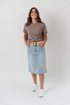 Nothing says summer like a light wash denim skirt! The 'Jamie' is sure to be your new favorite with its high-waist fit and subtle stretch. Functional front and back pockets are also the perfect place to stash all your small essentials! Pair the 'Jamie' with a tee and white sneakers for a day out on the town! 97% Cotton 3% Spandex Machine Wash Cold Do Not Bleach Hang to Dry Low Iron if Needed Model Height 5'6" | Wearing Size 6 Please carefully measure a similar item before placing your order to a High Waist Light Wash Denim Skirt For Summer, Everyday Light Wash Denim Skirt, Light Wash Denim Skirt For Everyday, Everyday High Rise Light Wash Denim Skirt, Casual Light Wash Denim Skirt For Summer, Light Wash Relaxed Fit Denim Skirt For Summer, Trendy Medium Wash Denim Skirt For Everyday, Casual High Waist Light Wash Denim Skirt, Light Wash Denim Skirt With Relaxed Fit