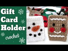 crochet christmas gift card holders with snowmen