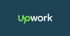 the word upwork on a dark blue background with green and white letters that spell out it