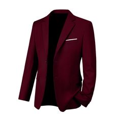 PRICES MAY VARY. High Quality Fabric: Made from premium fabric.80% Polyester and 20% Viscose for outer, 90% polyester and 10% viscose for inner,breathable and durable. Package Included: Only 1*Suit Jacket. You can choose a suit vest and pants in our store to match with the blazer. Classic Design: Two buttons closure and solid color are suitable for formal occasions.The suit jacket has one pocket at chest height and two flap pockets at waist height, convenient to hold small items. You can match w Dark Red Suit, Wedding Dress Coat, Vest And Pants, Dinner Suit, Mens Suit Jacket, Red Suit, Tuxedo Jacket, Dress Coat, Jacket For Men